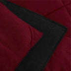 Twin/Twin XL Traditional Microfiber Reversible 3 Piece Comforter Set in Black/Maroon