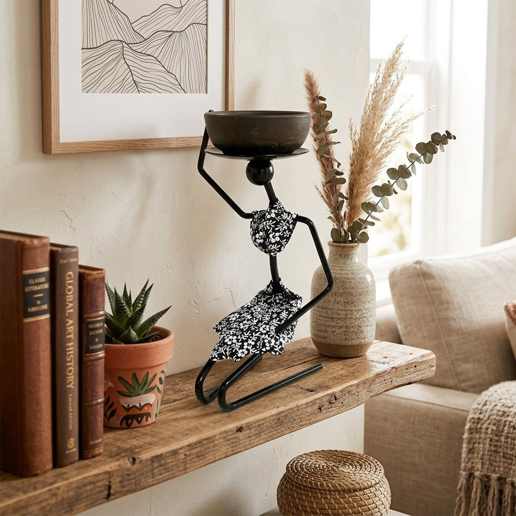 Wooden Candle Holder Home Decor Cozy Atmosphere