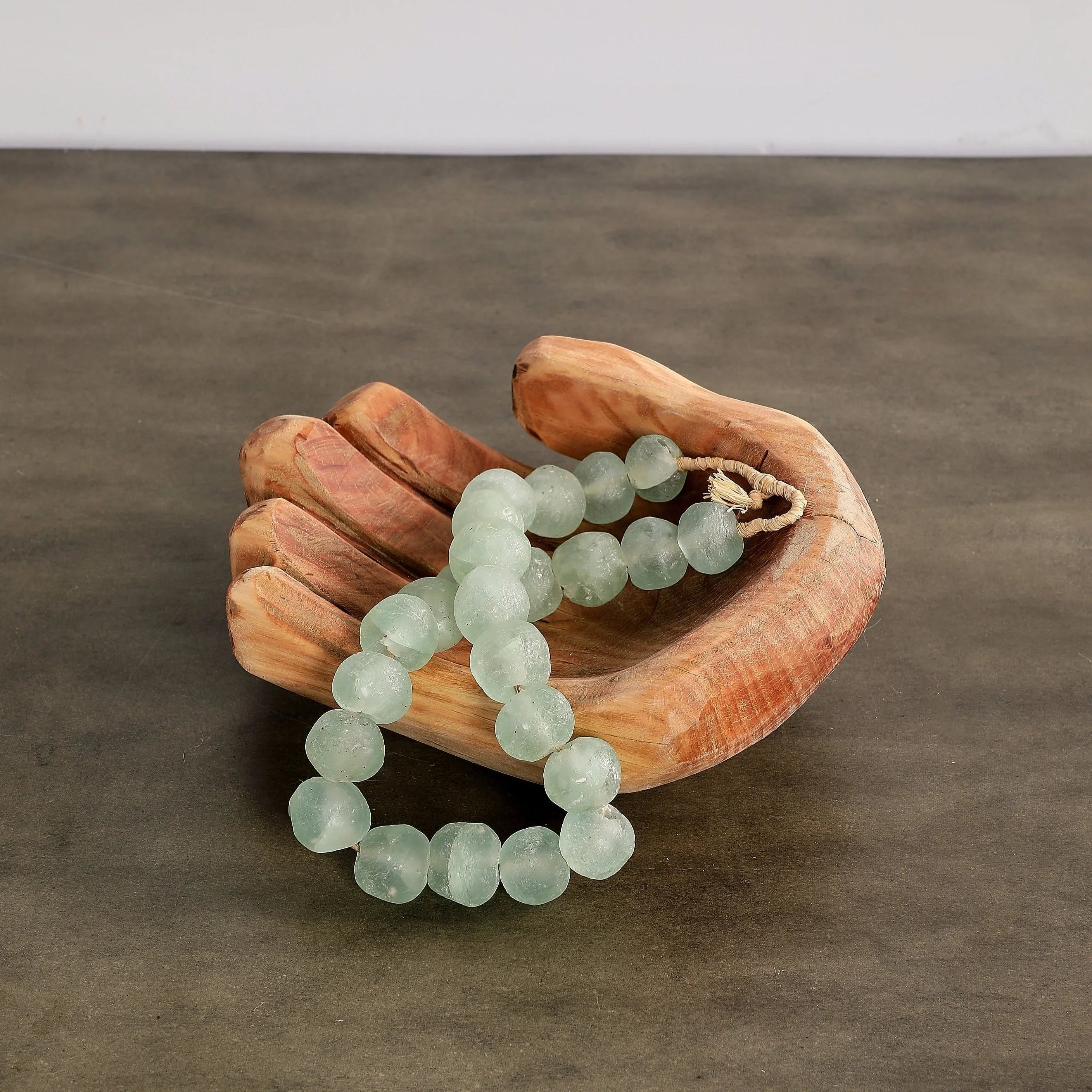 Cupped Hand Natural Eucalyptus Wood Bowl Sculpture Kanju Interiors