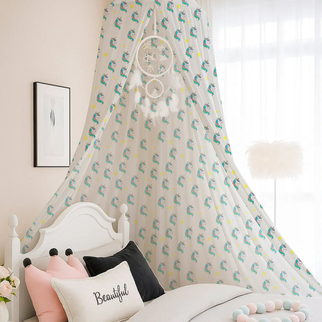 Unicorn Printed Canopy PushpLinen