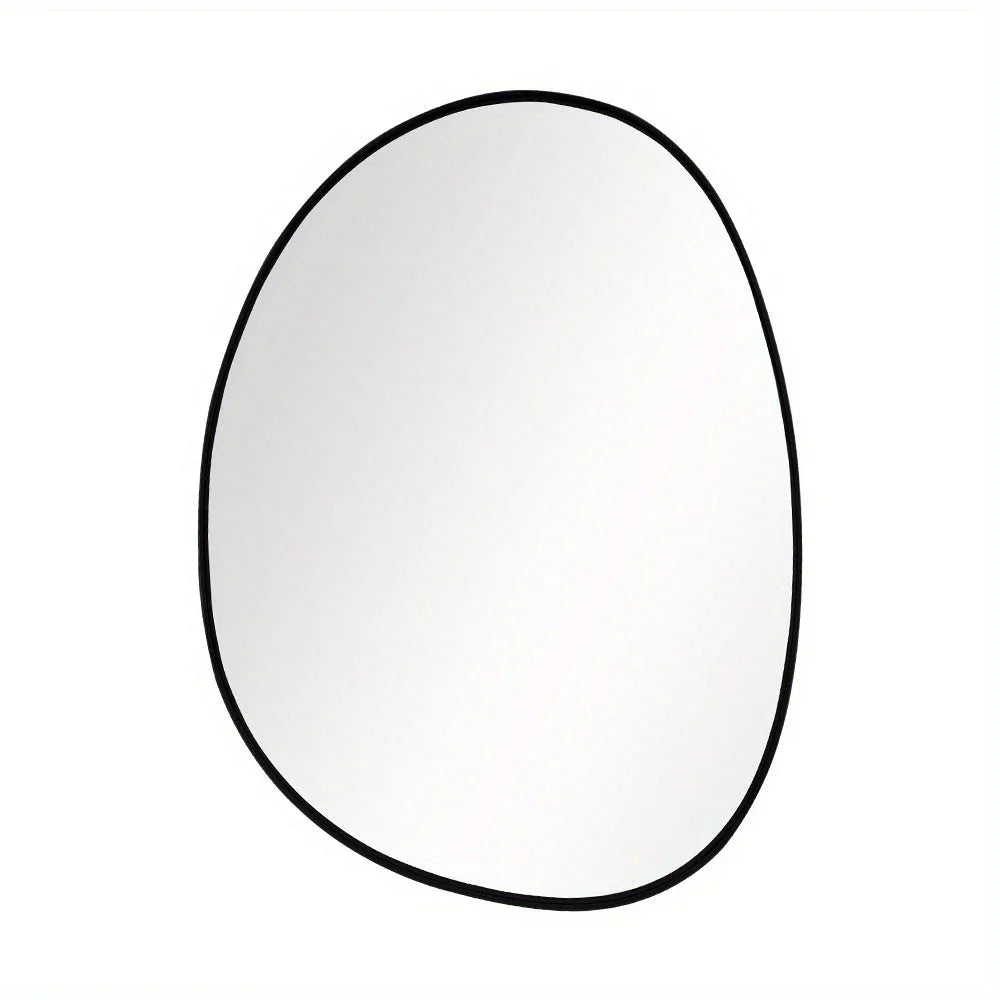 Metal Framed Mirror for Wall Modern Asymmetrical Unique Hanging Mirror Artistic Unique Oval Shape Wall Mirror Decor Bathroom Vanity Bedroom Living Room Entryway Hallway Small House Of Avana