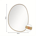 Metal Framed Mirror for Wall Modern Asymmetrical Unique Hanging Mirror Artistic Unique Oval Shape Wall Mirror Decor Bathroom Vanity Bedroom Living Room Entryway Hallway Small House Of Avana