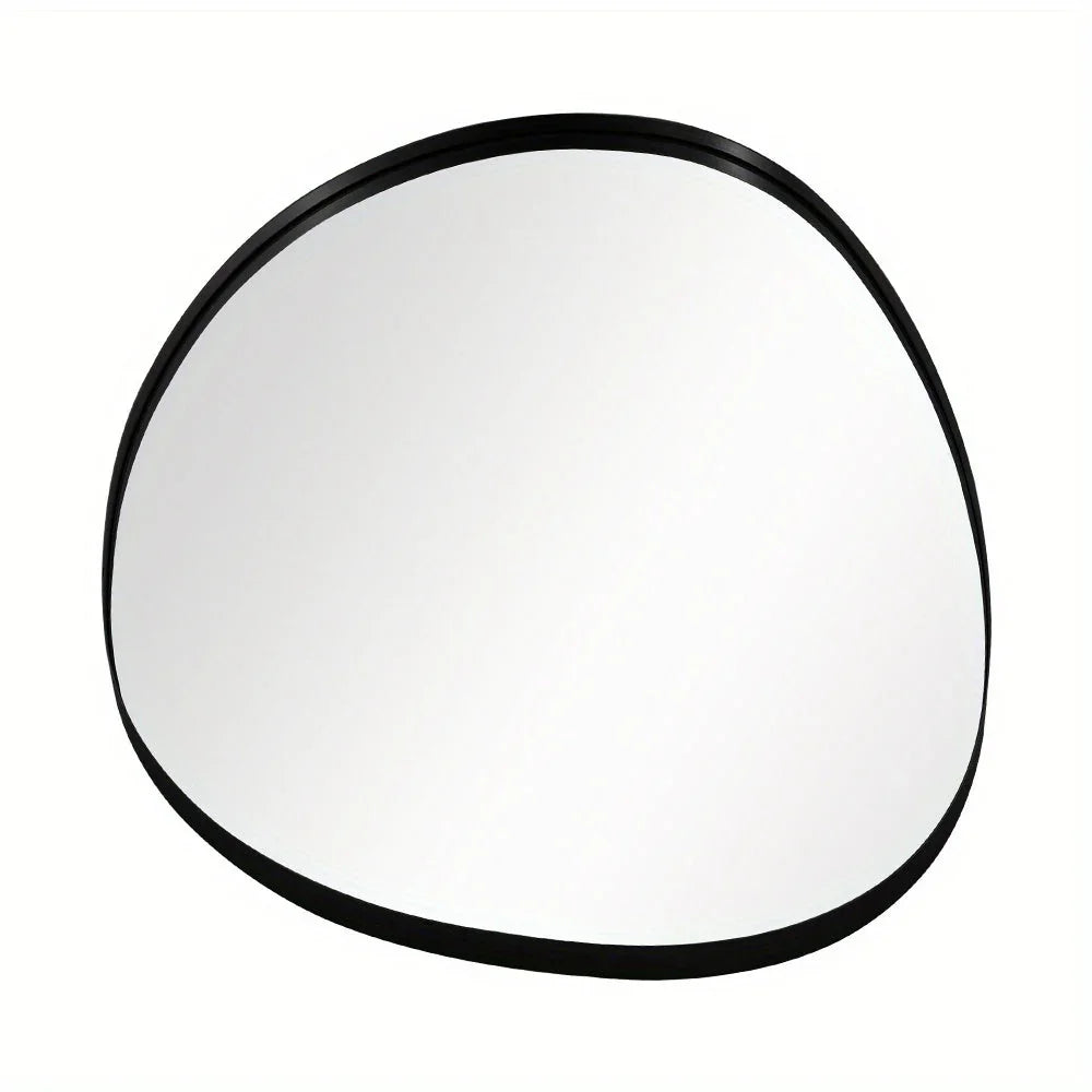 Metal Framed Mirror for Wall Modern Asymmetrical Unique Hanging Mirror Artistic Unique Oval Shape Wall Mirror Decor Bathroom Vanity Bedroom Living Room Entryway Hallway Small House Of Avana