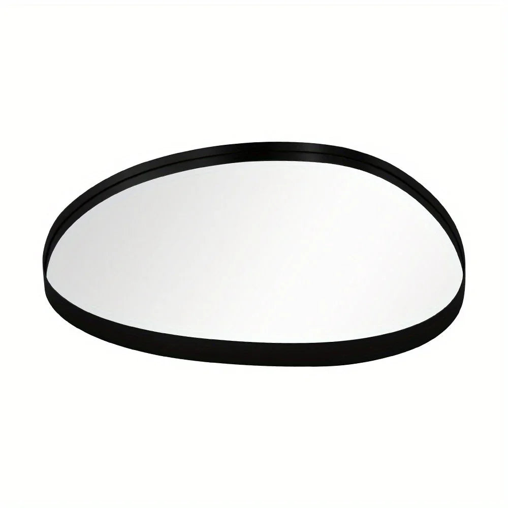Metal Framed Mirror for Wall Modern Asymmetrical Unique Hanging Mirror Artistic Unique Oval Shape Wall Mirror Decor Bathroom Vanity Bedroom Living Room Entryway Hallway Small House Of Avana