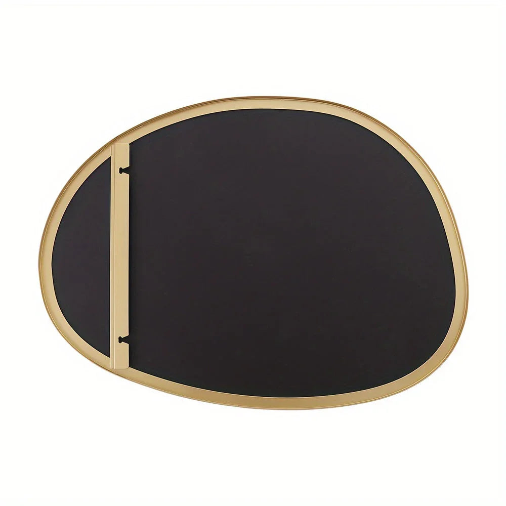 Metal Framed Mirror for Wall Modern Asymmetrical Unique Hanging Mirror Artistic Unique Oval Shape Wall Mirror Decor Bathroom Vanity Bedroom Living Room Entryway Hallway Small House Of Avana