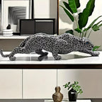 Unique Modern Black & White Leopard Statue - House Of Avana
