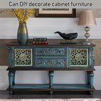 Unpainted wooden square applique, ornamental cornice detail - House of Avana