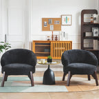 Gray velvet upholstered lounge chair, modern high-back design - House of Avana