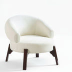 Gray velvet upholstered lounge chair, modern high-back design - House of Avana