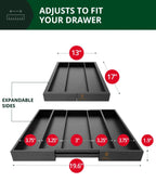 Utensil Drawer Organizer, Black (5 Slots) Royal Craft Wood
