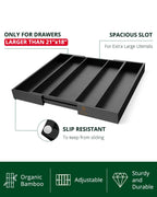 Utensil Drawer Organizer, Black (5 Slots) Royal Craft Wood