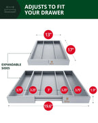 Utensil Drawer Organizer, Gray (5 Slots) Royal Craft Wood