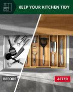 Utensil Drawer Organizer, Natural (5 Slots) Royal Craft Wood