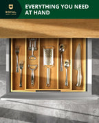 Utensil Drawer Organizer, Natural (5 Slots) Royal Craft Wood
