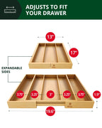 Utensil Drawer Organizer, Natural (5 Slots) Royal Craft Wood