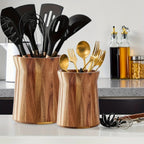 Acacia Wood Utensil Holder - House Of Avana [[SKU:HOA-KAC-410]]