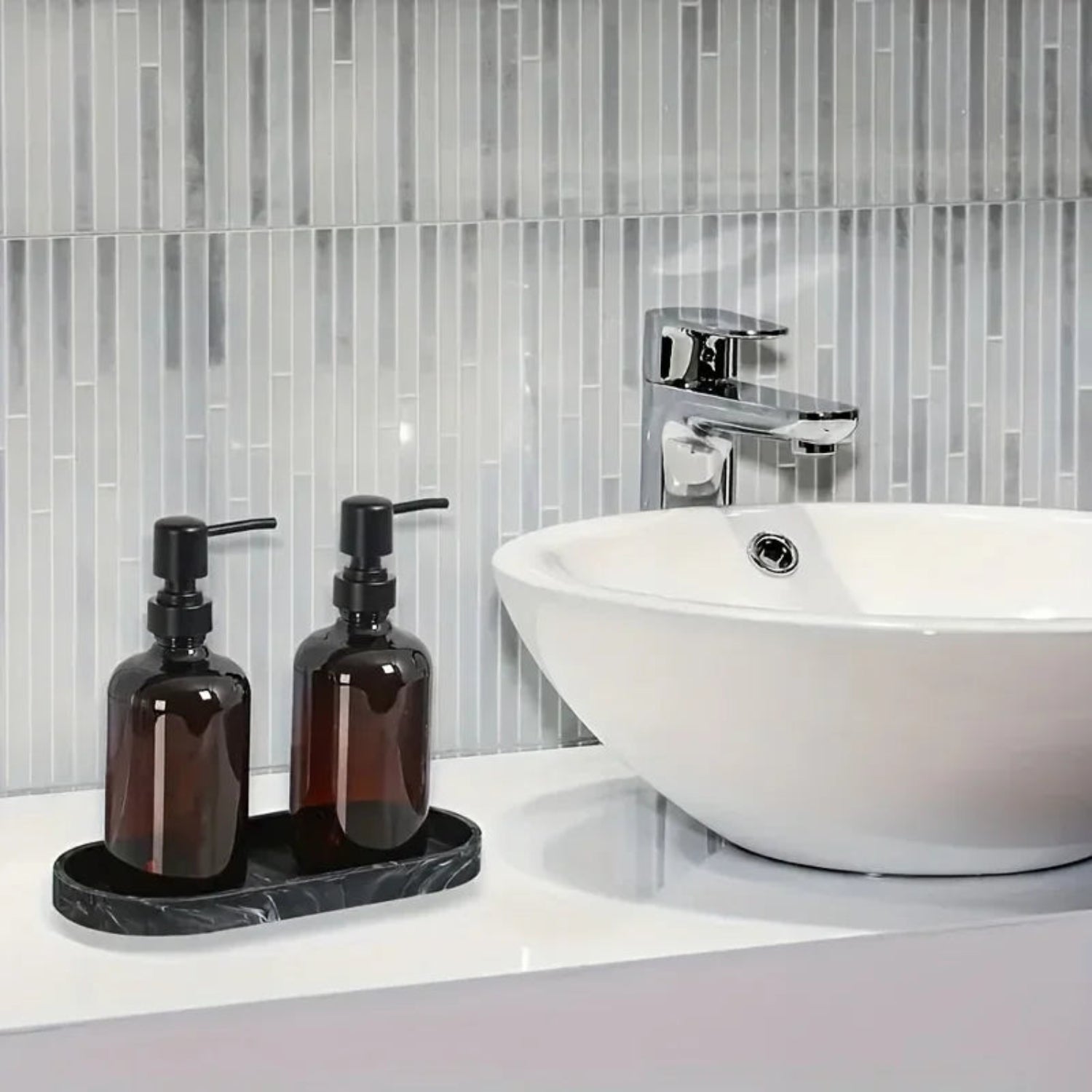 Vanity Tray - Bathroom Silicone Countertop Organizer
