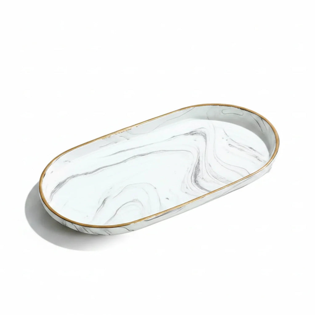 Vanity Tray - Non-Slip Marble Large