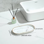 Vanity Tray - Non-Slip Marble Large