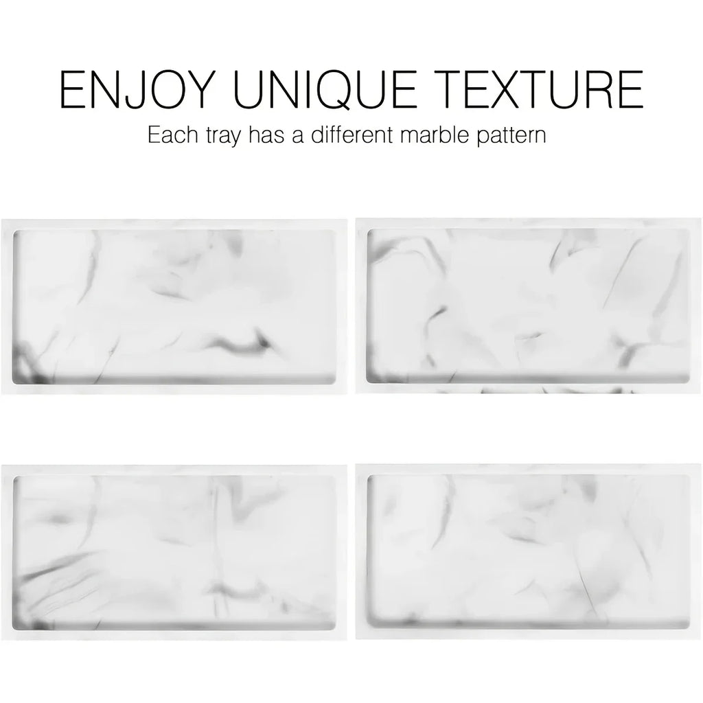Vanity Tray - Non-Slip White Marble