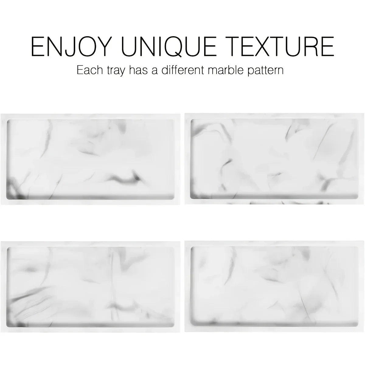 Vanity Tray - Non-Slip White Marble