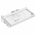 Vanity Tray - Non-Slip White Marble