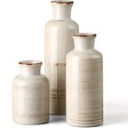 Vase - Decorative Ceramic Beige Brown Tabletop, angled view - House Of Avana