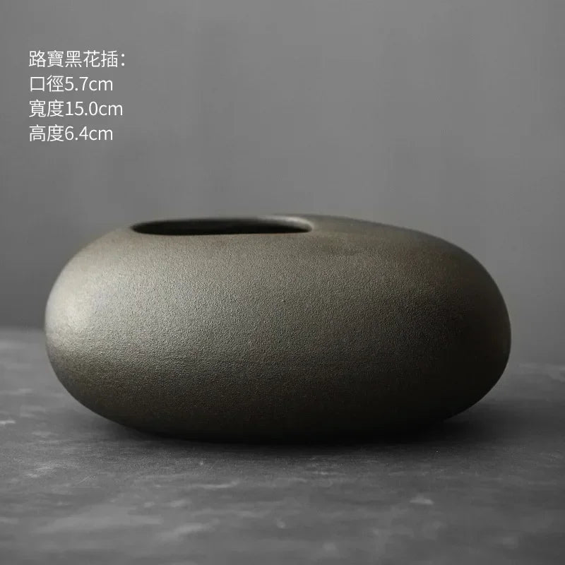 Vase - Decorative Terracotta Black, alternate view - House Of Avana