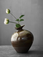 Vase - Decorative Terracotta Black, angled view - House Of Avana