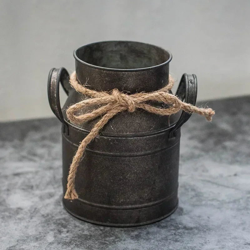 Vase - Decorative Tin Flower Bucket