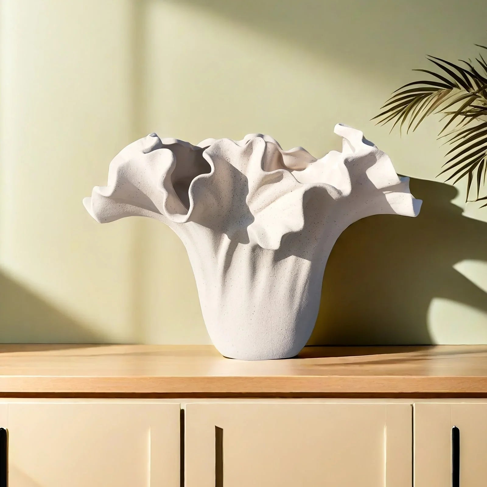 Ceramic Vase with Rough Exterior, Single Standalone Planter for Indoor Home Decor, alternate view - House Of Avana