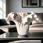 Ceramic Vase with Rough Exterior, Single Standalone Planter for Indoor Home Decor, close-up view - House Of Avana