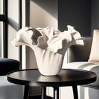 Ceramic Vase with Rough Exterior, Single Standalone Planter for Indoor Home Decor, lifestyle image - House Of Avana