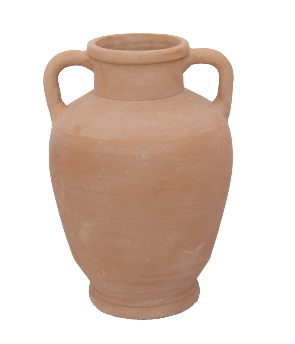 12" Terracotta Vase with Handles, top view - House Of Avana