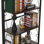 VECELO 5 Shelf Folding Bookshelf Industrial Metal Frame Display Shelf for Living Room, Bedroom, Kitchen, Office House Of Avana