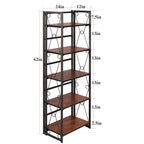 VECELO 5 Shelf Folding Bookshelf Industrial Metal Frame Display Shelf for Living Room, Bedroom, Kitchen, Office House Of Avana
