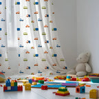 Vehicles Themed Baby Room Curtain PushpLinen