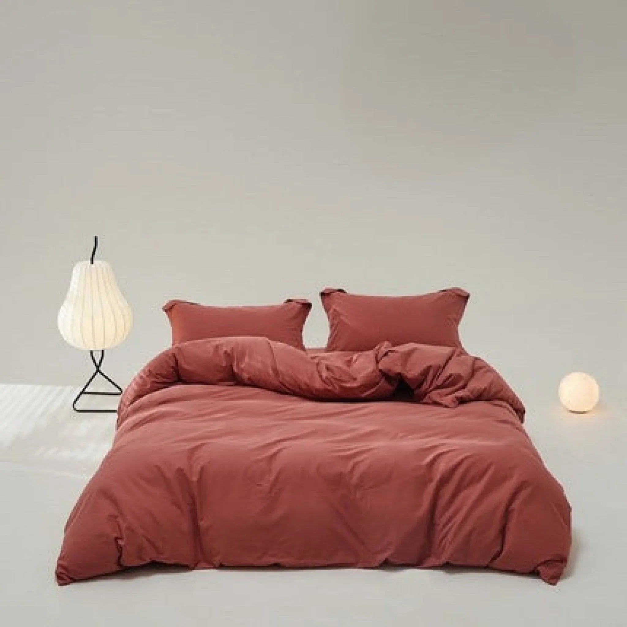 Velvære Luxe Solid Color Cotton Bedding Set / Brown Ever Lasting