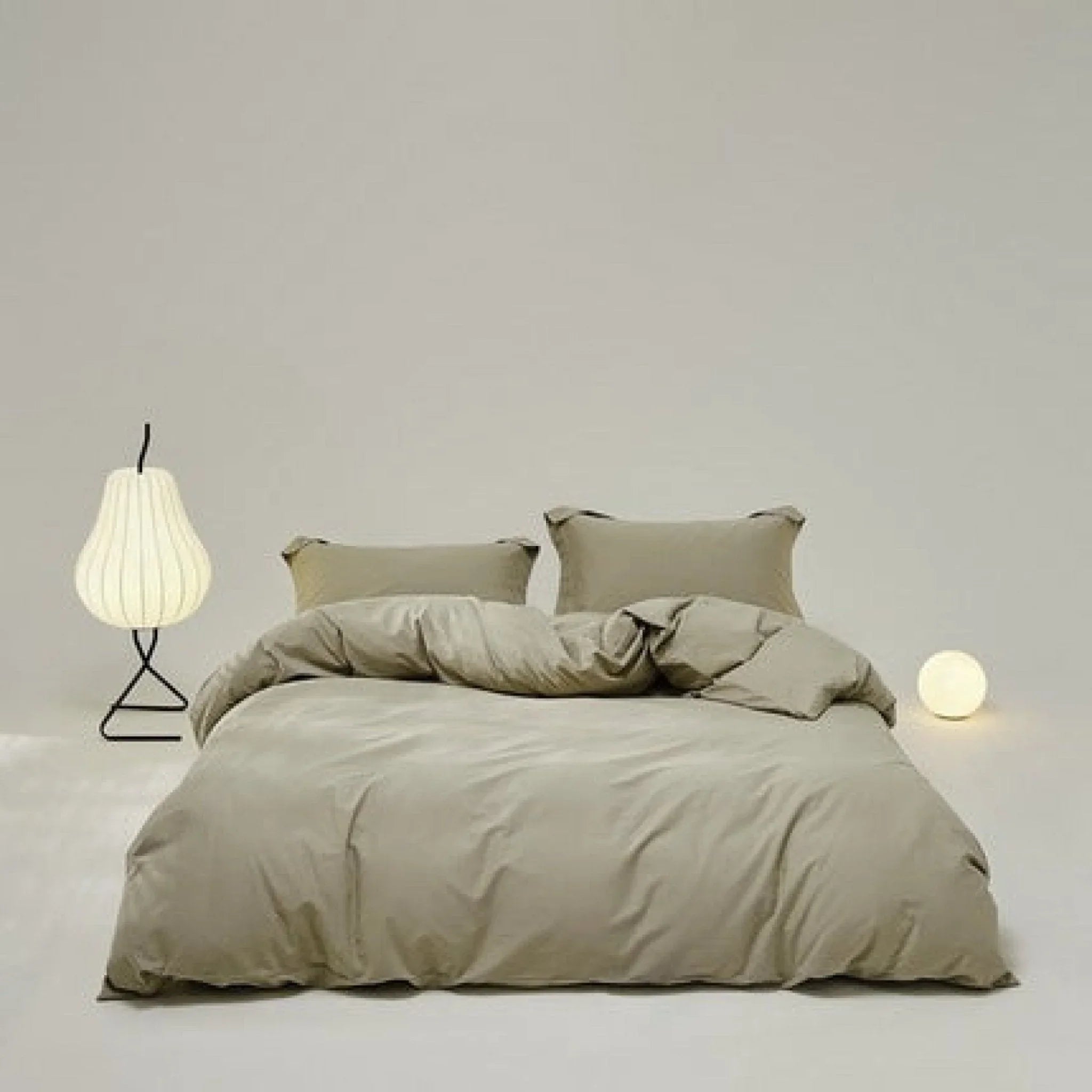 Velvære Luxe Solid Color Cotton Bedding Set / Brown Ever Lasting