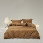 Velvære Luxe Solid Color Cotton Bedding Set / Brown Ever Lasting