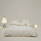 Velvære Luxe Solid Color Cotton Bedding Set / White Ever Lasting
