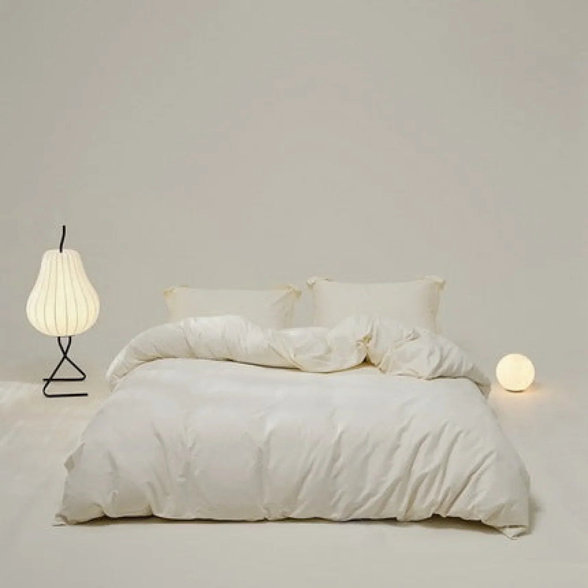 Velvære Luxe Solid Color Cotton Bedding Set / White Ever Lasting