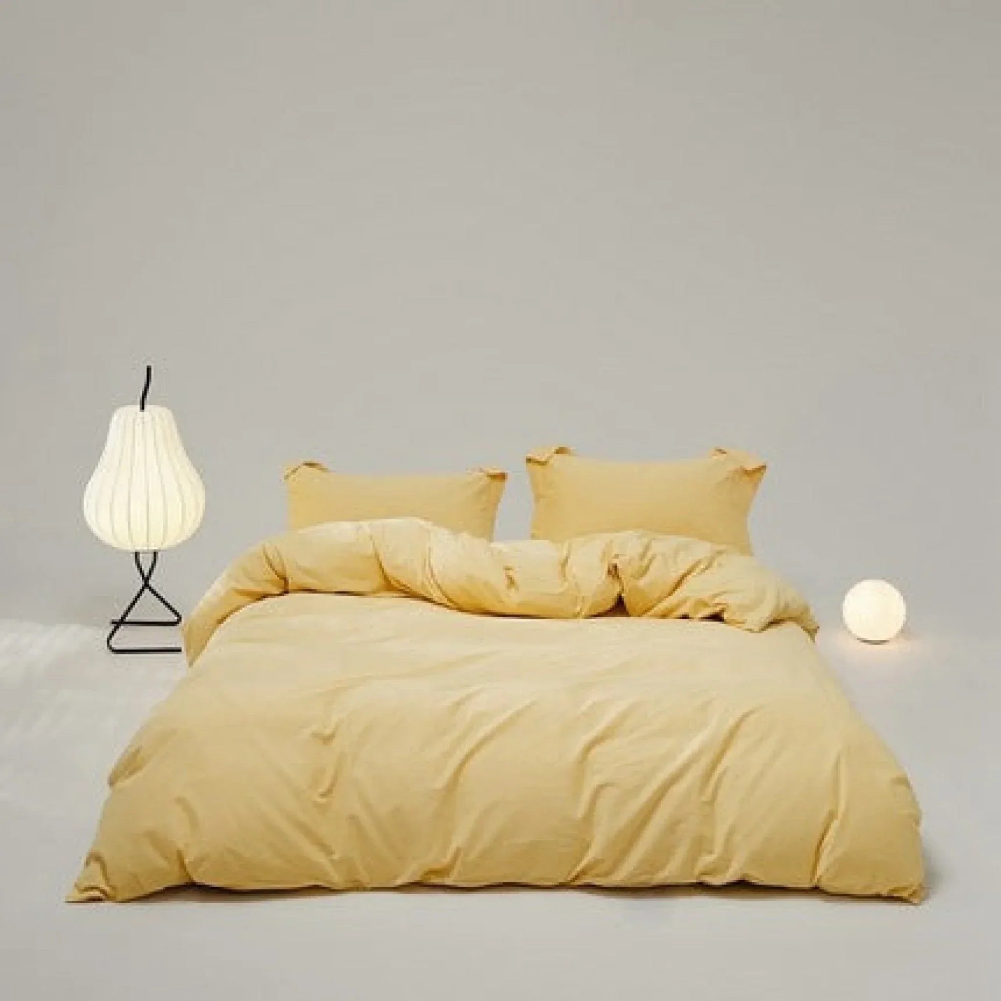 Velvære Luxe Solid Color Cotton Bedding Set / White Ever Lasting