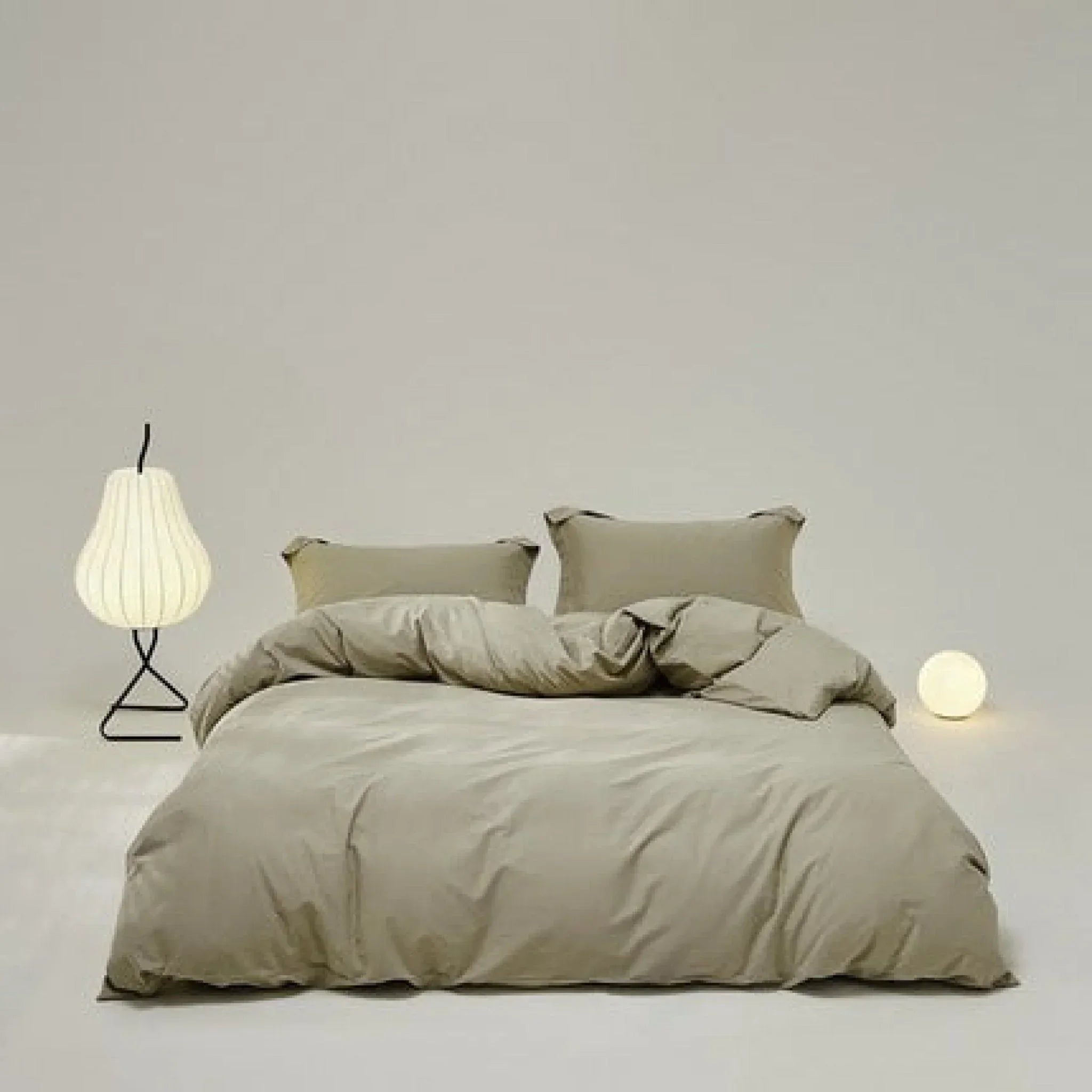 Velvære Luxe Solid Color Cotton Bedding Set / White Ever Lasting