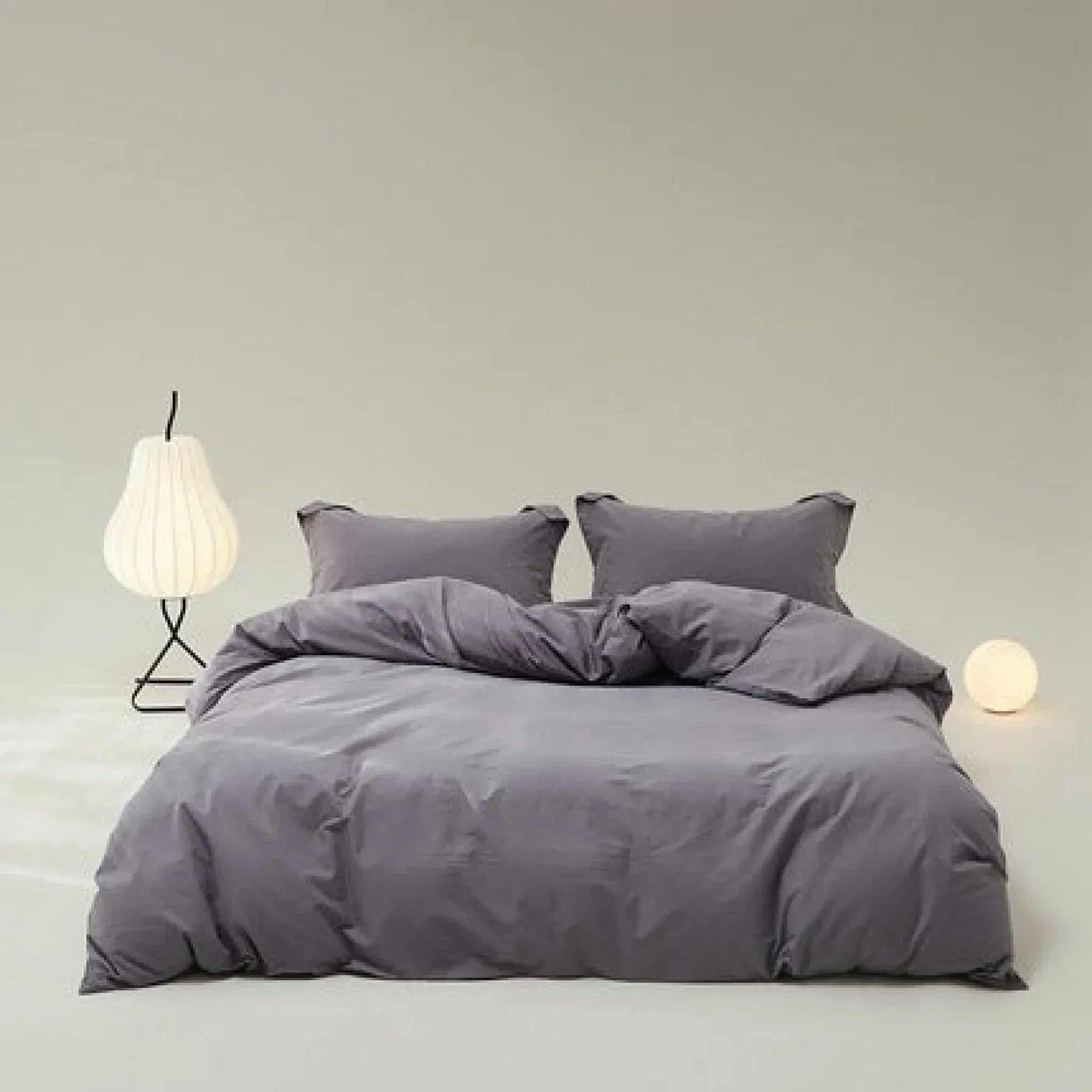 Velvære Luxe Solid Color Cotton Bedding Set / White Ever Lasting