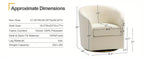 Ivory velvet swivel accent chair with golden metal base, luxurious seating - House of Avana