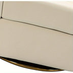 Ivory velvet swivel accent chair with golden metal base, luxurious seating - House of Avana