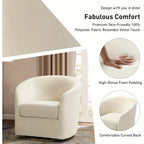 Ivory velvet swivel accent chair with golden metal base, luxurious seating - House of Avana