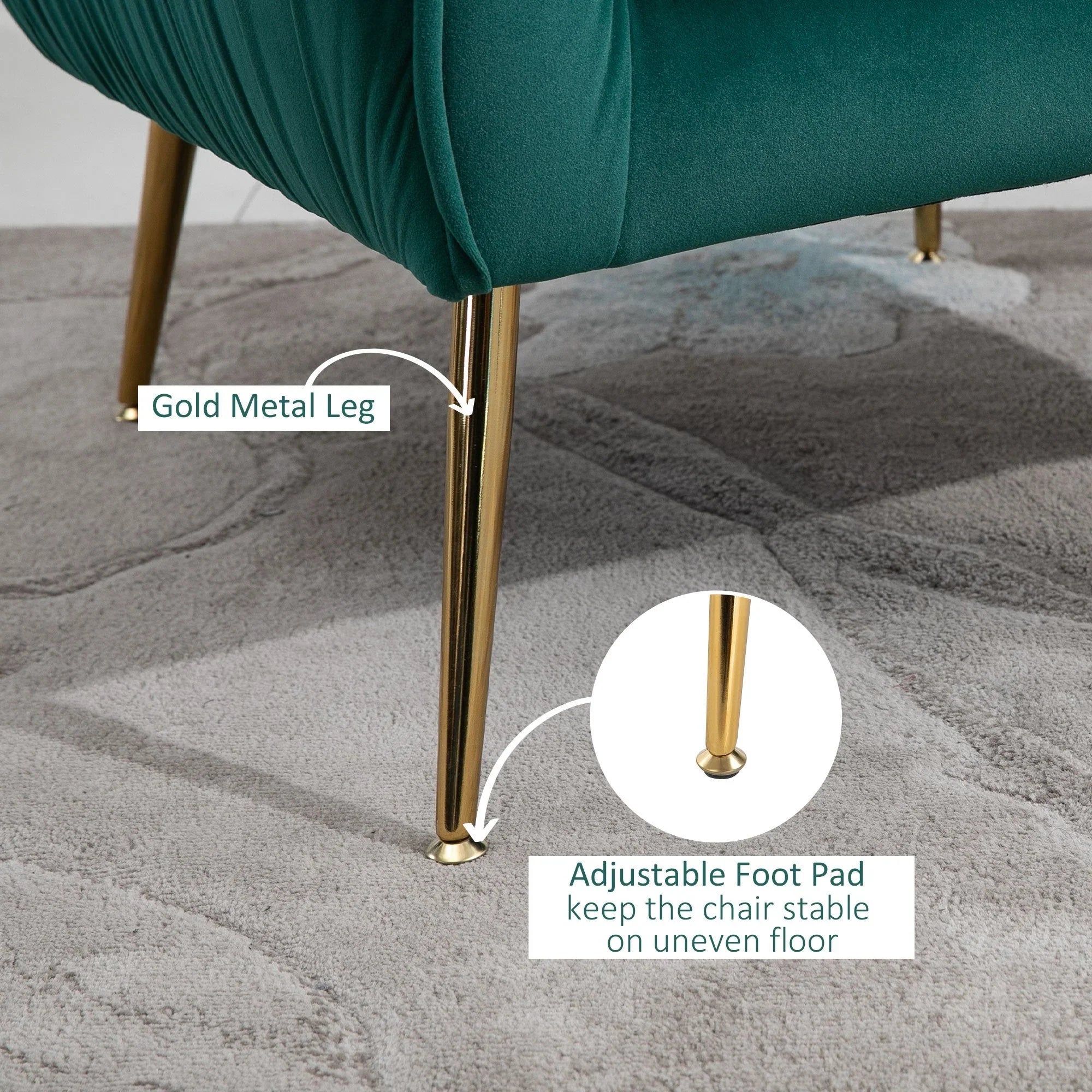 Plush velvet accent chair, soft blue upholstery, rolled arms - House of Avana