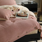 Velvet Buttoned Bedding Set / Orange Ever Lasting